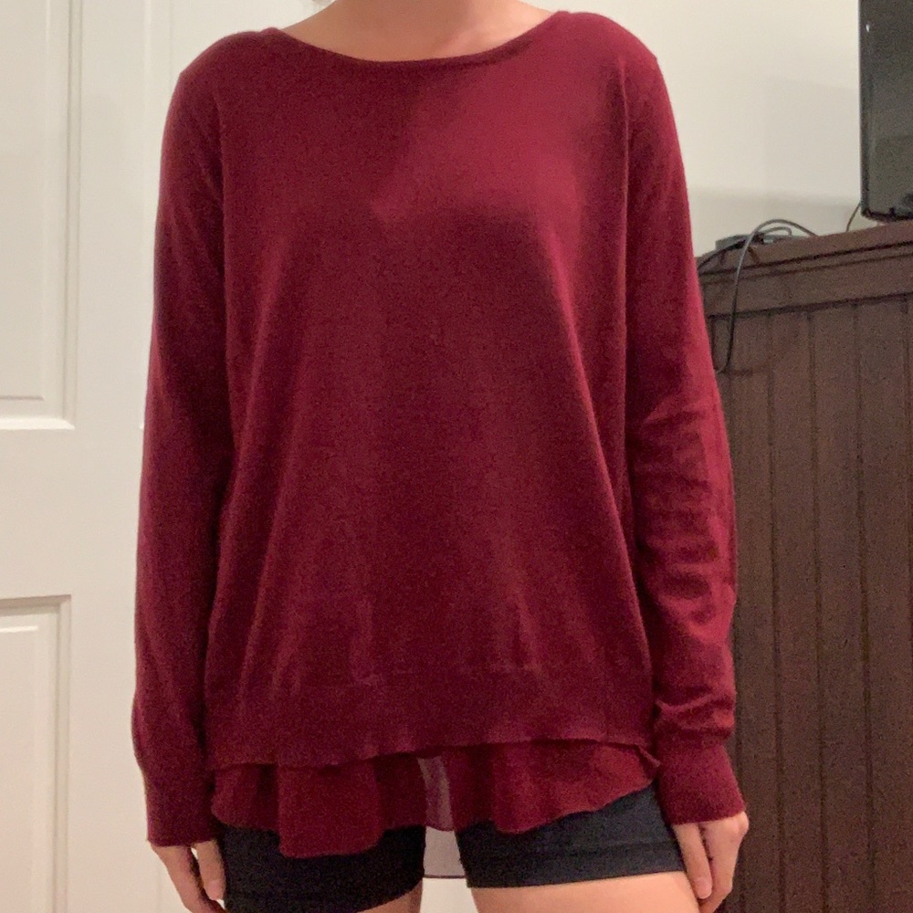 LF sweater with sheer underlay